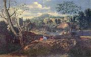 Nicolas Poussin Ideale Landschaft oil painting reproduction